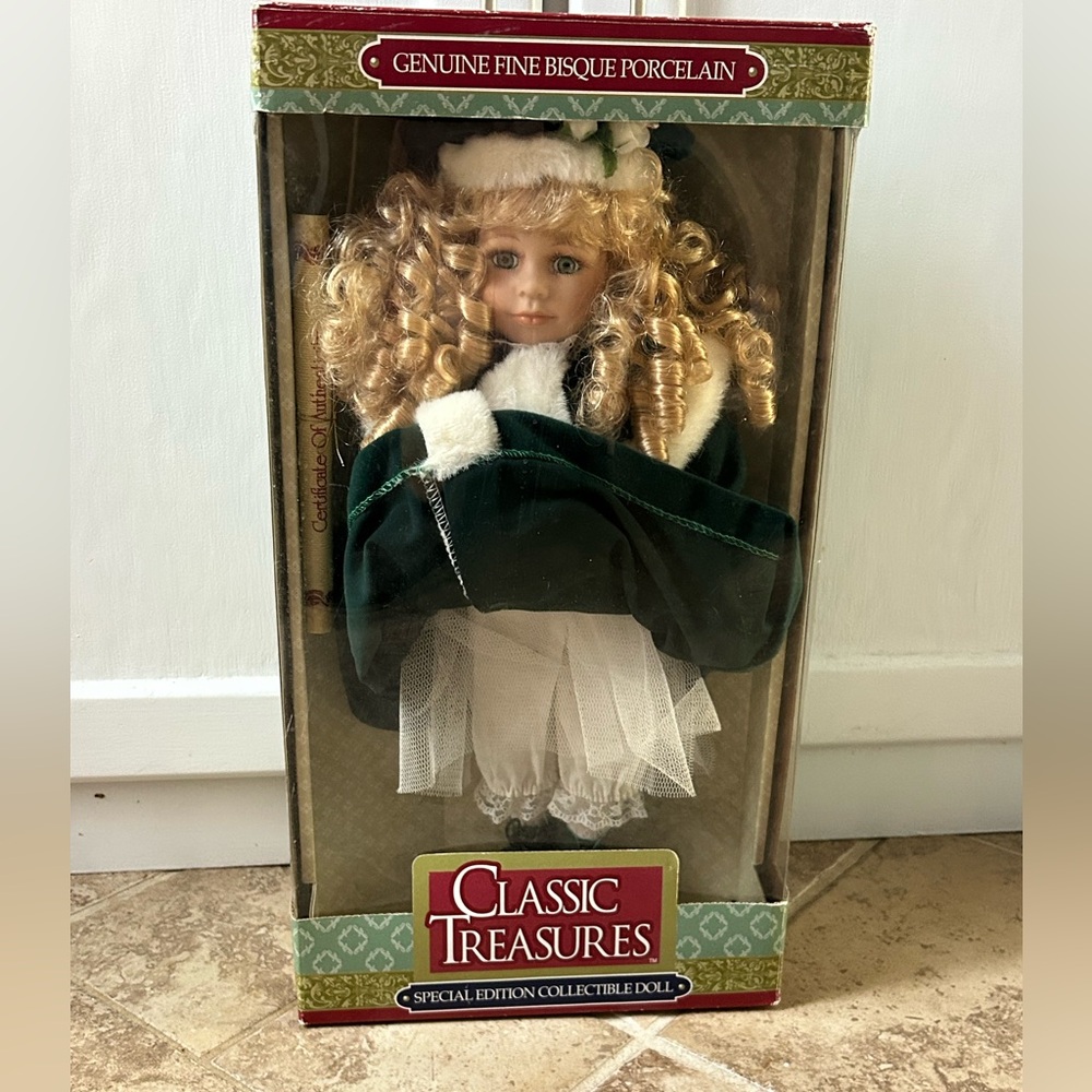 Vintage Classic Treasures Special Edition Holiday Porcelain Bisque Doll Blonde